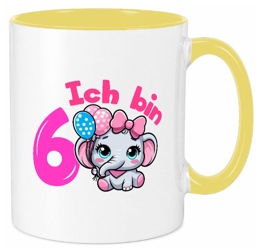 6. Geburtstag | 6 Jahre Elefant Mädchen Humor Geschenkidee Tasse