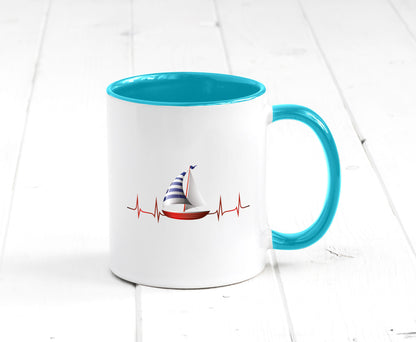 Segelboot Herzschlag | Segler segeln Boot Kapitän Geschenk Humor Geschenkidee