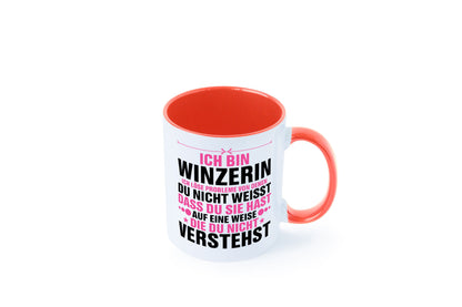 Löse Probleme: Winzerin | Weinbauer Wein Humor Geschenkidee Tasse