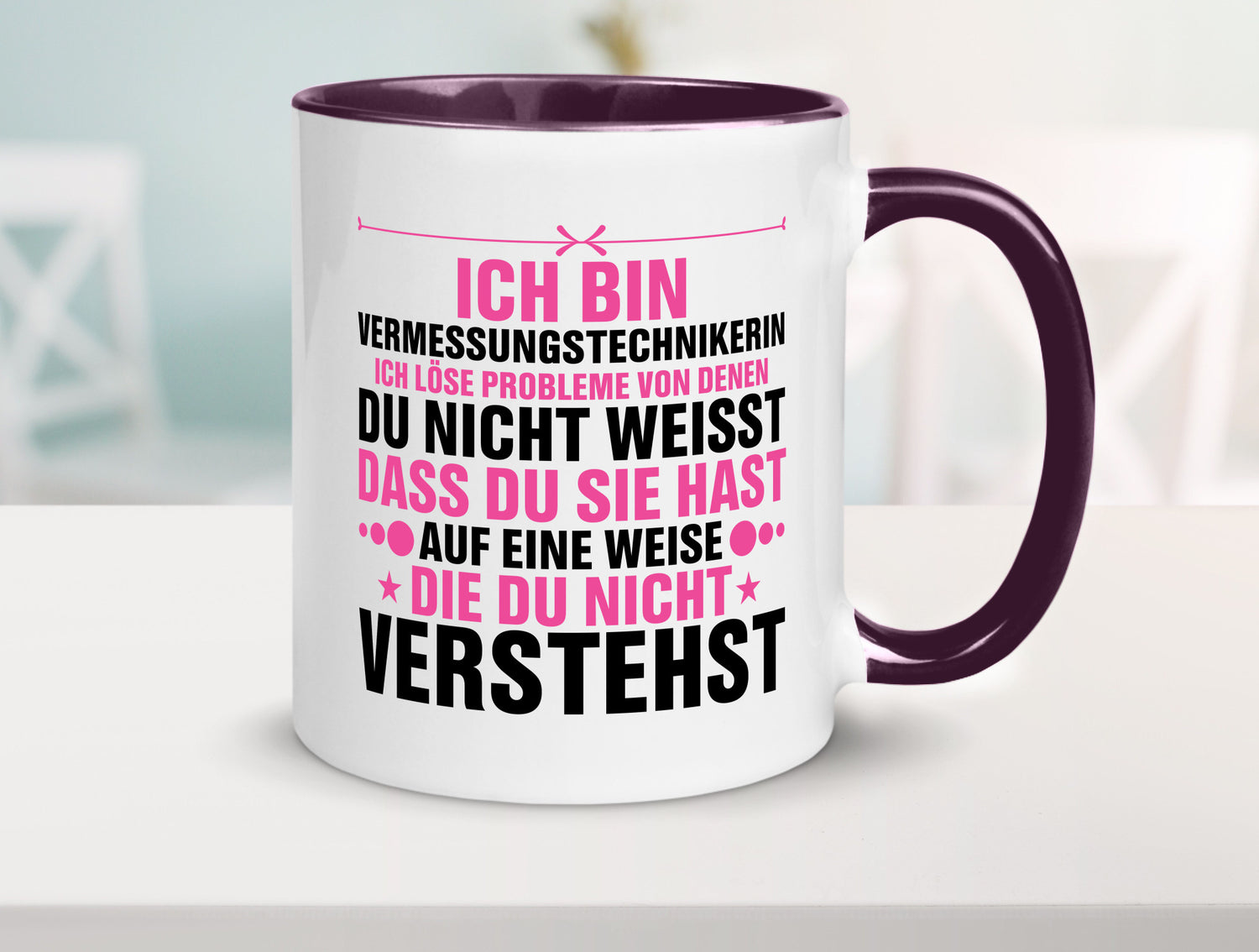 Löse Probleme: Vermessungstechnikerin | Techniker Geschenkidee Humor Tasse