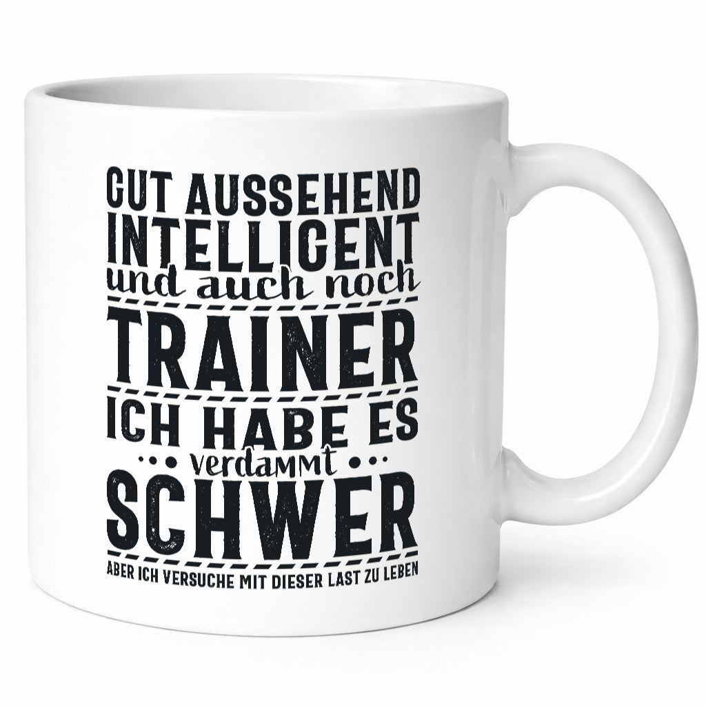 Gut aussehender Trainer |gestrichelte Linie | Punkte lustiger Spruch Geschenk