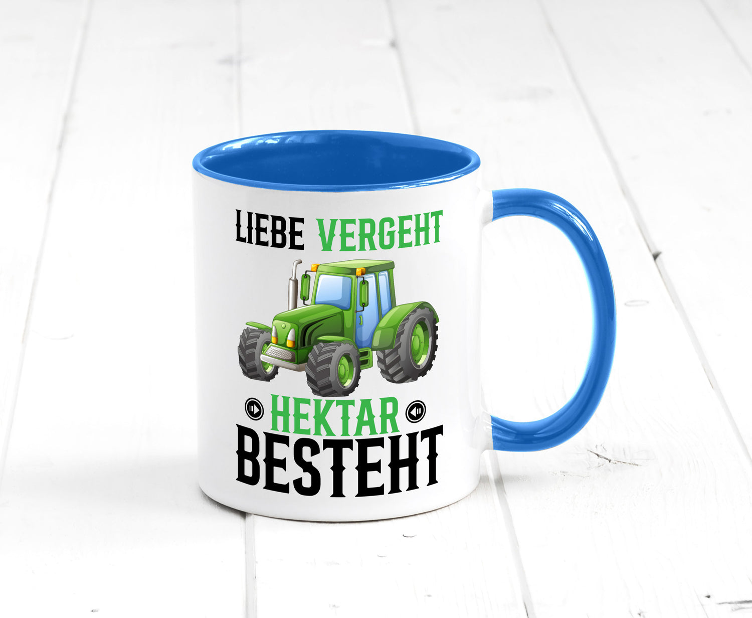 Liebe vergeht Hektar besteht | Traktor Bauer landwirt Humor Geschenkidee Tasse