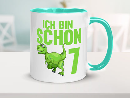 7. Geburtstag | 7 Jahre Dino Dinosaurier Humor Geschenkidee Tasse