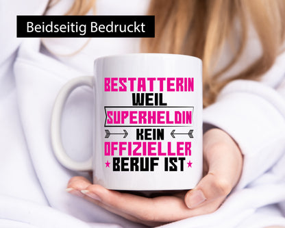 Superheldin Bestatterin | Bestattung Totengräberin lustiger Spruch Geschenk