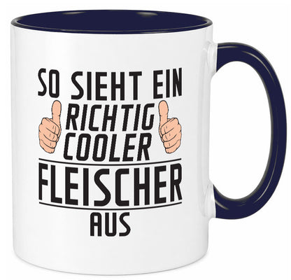 Richtig Cooler Fleischer | Schlachterei lustig Humor Geschenkidee Geschenk Tasse