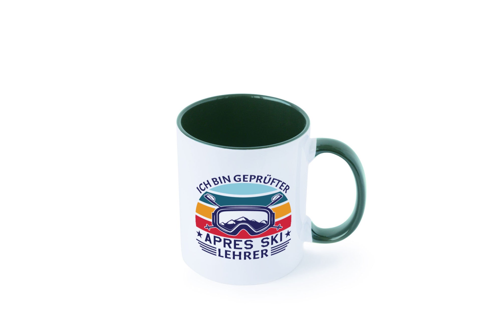 Geprüfter Apres Ski Lehrer | Ski-Brille Berge Ski-Stöck lustig Humor