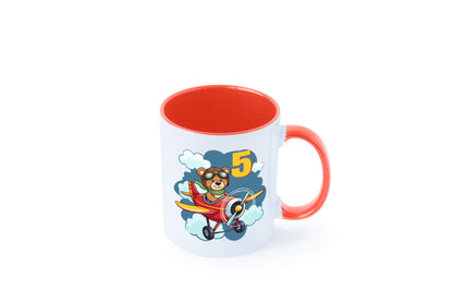 5. Geburtstag | 5 Jahre Kinder Pilot Flugzeug Geschenkidee Humor Tasse