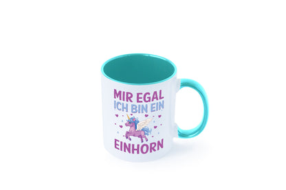 Mir egal, ich bin ein Einhorn| Herzen Geschenkidee Humor Tasse