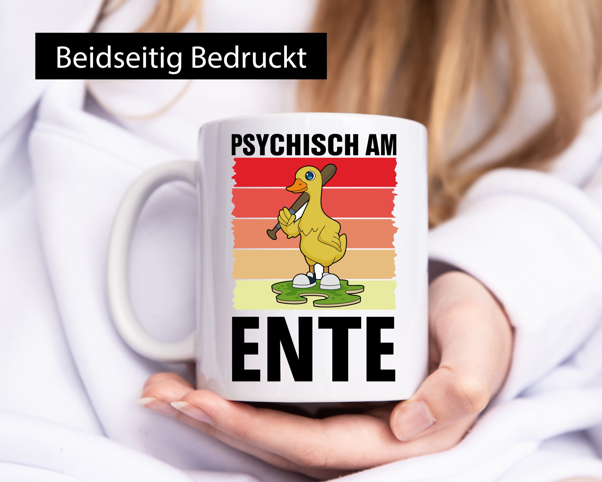 Psychisch am Ente | mit Baseball schläger Sunset v2 lustig Humor Geschenkidee