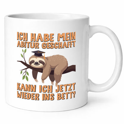 Abi Geschafft | Abschluss Faultier v2 Humor Tierliebhaber Geschenkidee Tasse
