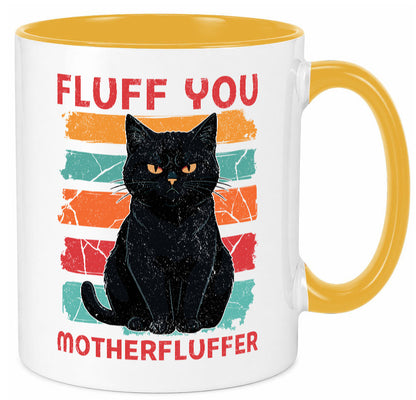 Fluff you Motherfluffer | Schwarze Katze Böse Humor Tierliebhaber Geschenkidee