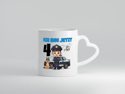 4. Geburtstag | 4 Jahre Polizei Kind Polizeiauto Humor Geschenkidee Tasse