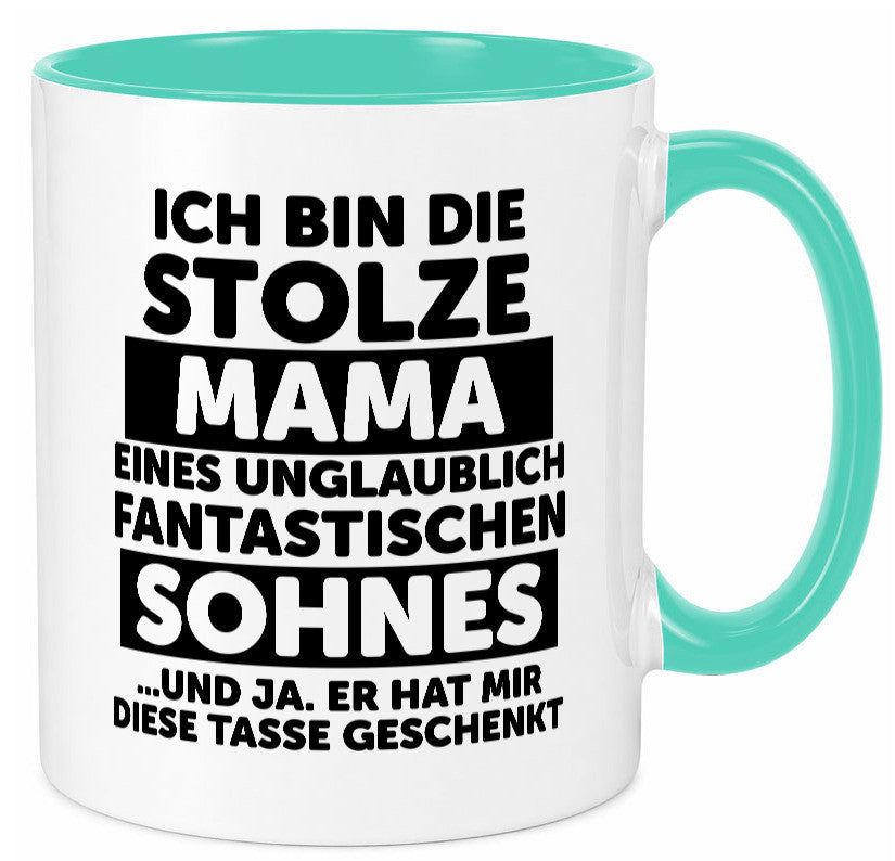 Stolze Mama | Fantastischer Sohn Beste Humor Familie Geschenkidee Tasse