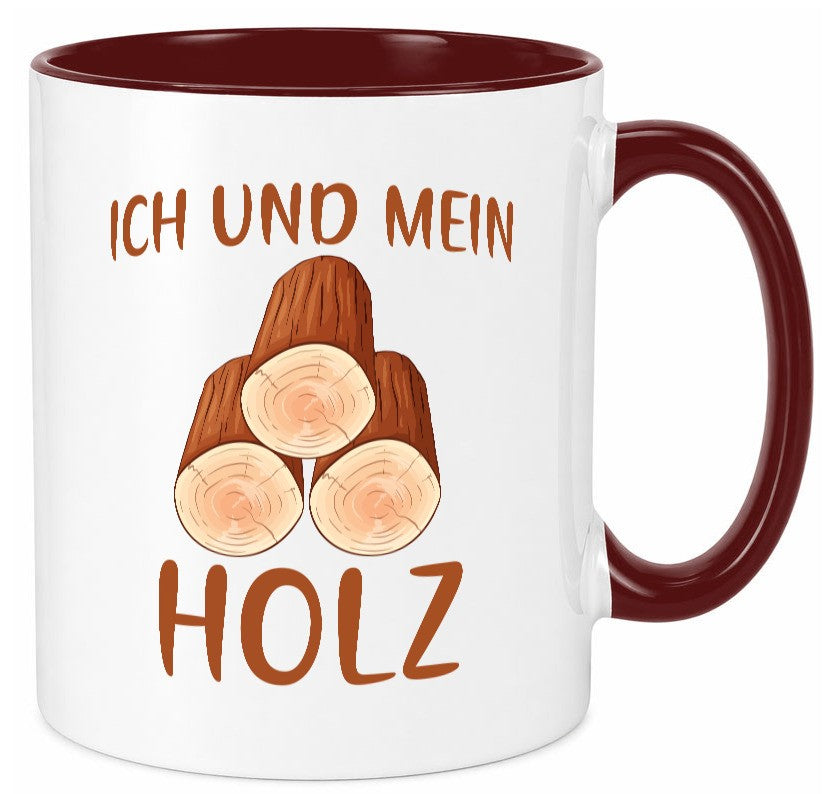 Ich und mein Holz | liebhaber Holzfäller lustiger Spruch Geschenk Humor Tasse