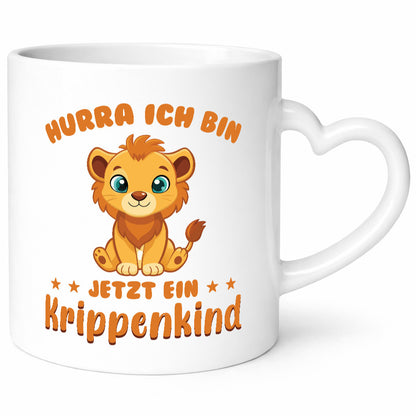 Hurra ich bin jetzt ein Krippenkind | Löwe Kindergarten Humor Geschenkidee Tasse