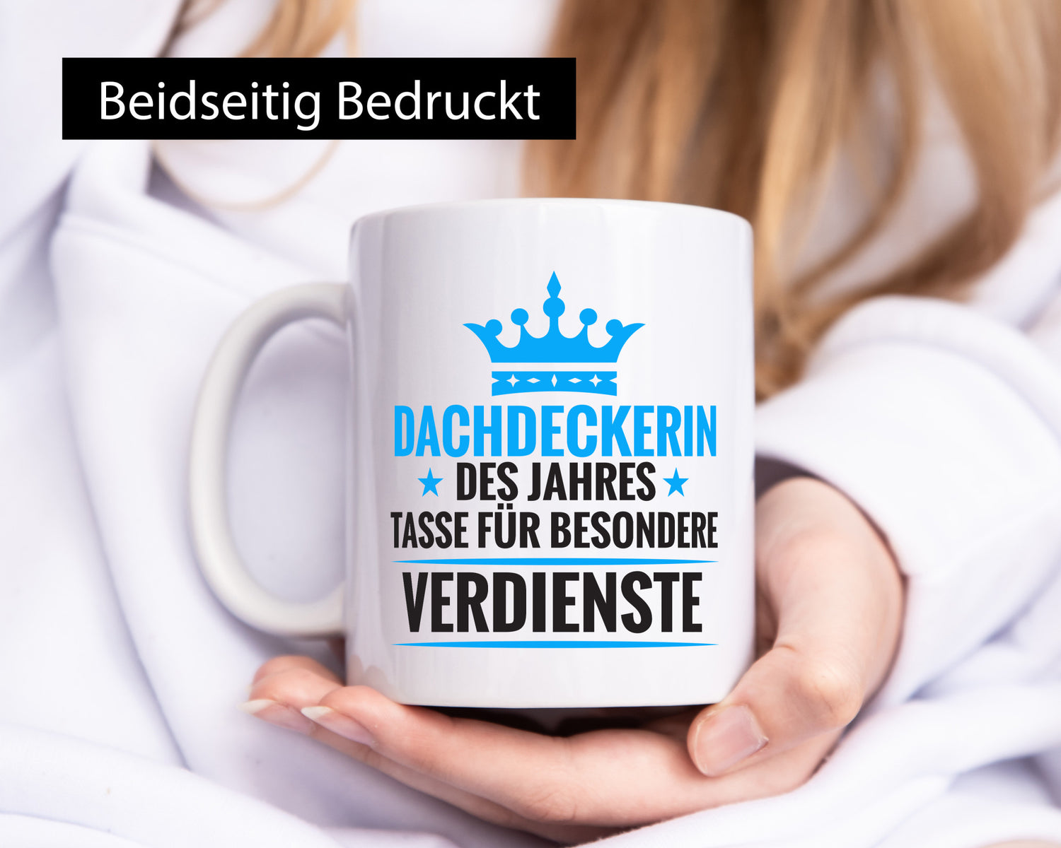 Besonderer Verdienst: Dachdeckerin | Dachbau Hausbau Geschenkidee Humor Tasse