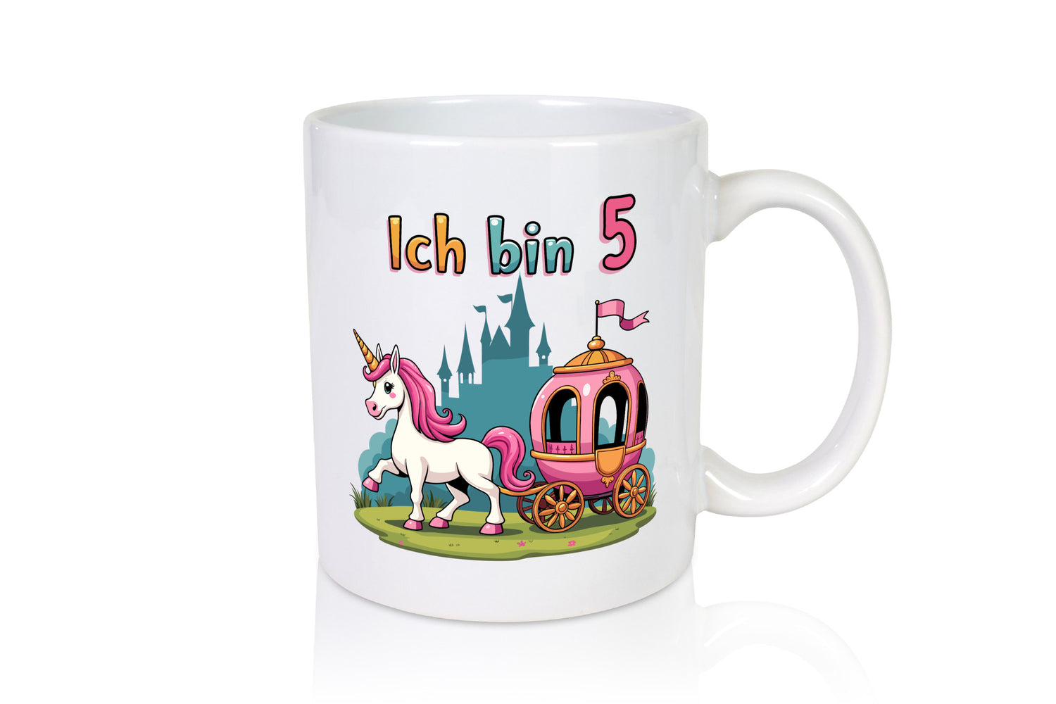5. Geburtstag | Prinzessin in Kutsche Einhorn lustig Geschenkidee Geschenk Tasse