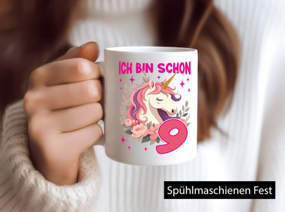 9. Geburtstag | 9 Jahre Einhorn Mädchen Geschenkidee Humor Tasse