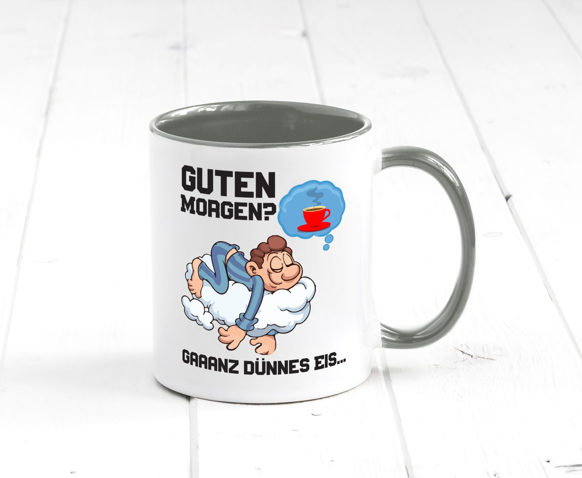 Ganz dünnes Eis | Morgenmuffel Tasse Kaffeetrinker Geschenkidee Humor