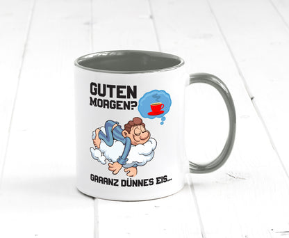 Ganz dünnes Eis | Morgenmuffel Tasse Kaffeetrinker Geschenkidee Humor