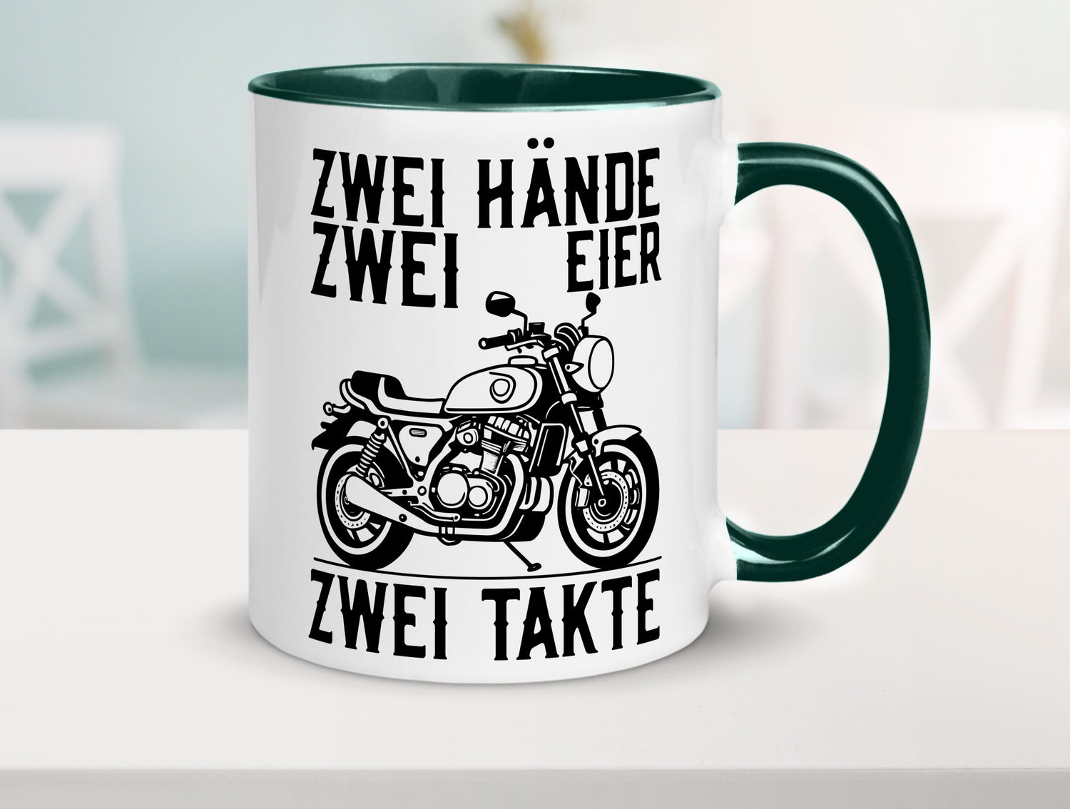 Zwei Hände | Zweitaktmotor Motorrad Moped Biker Geschenkidee Humor Tasse