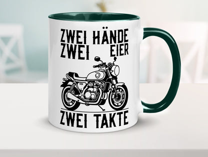 Zwei Hände | Zweitaktmotor Motorrad Moped Biker Geschenkidee Humor Tasse