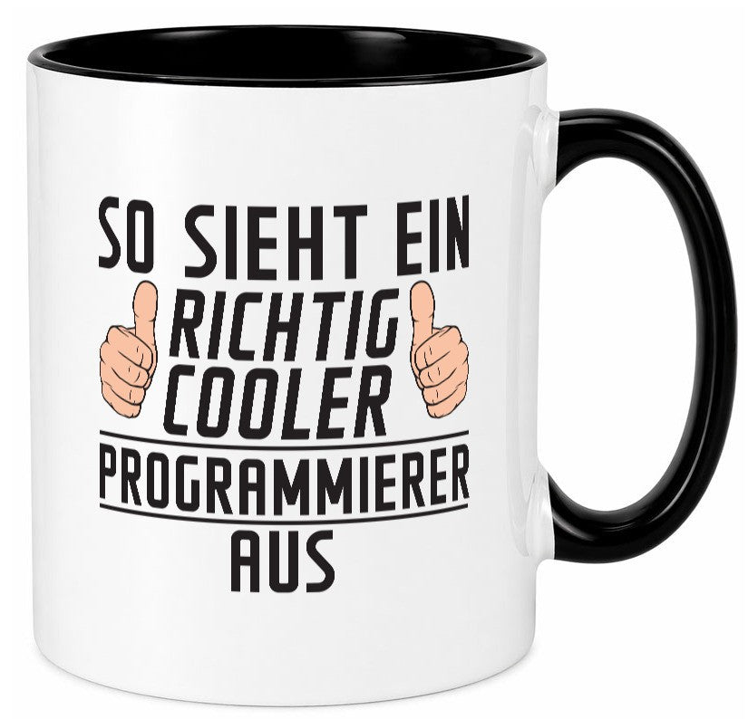 Richtig Cooler Programmierer | Software Entwickler lustiger Spruch Geschenk Tasse