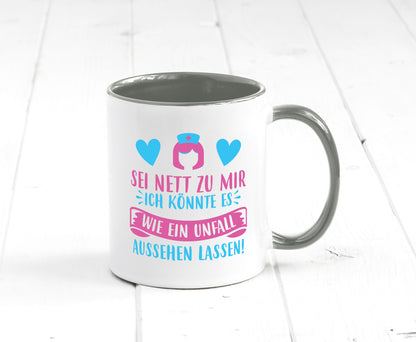 Sei nett, könnte wie ein Unfall aussehen | Kopf lustiger Spruch Geschenk Humor