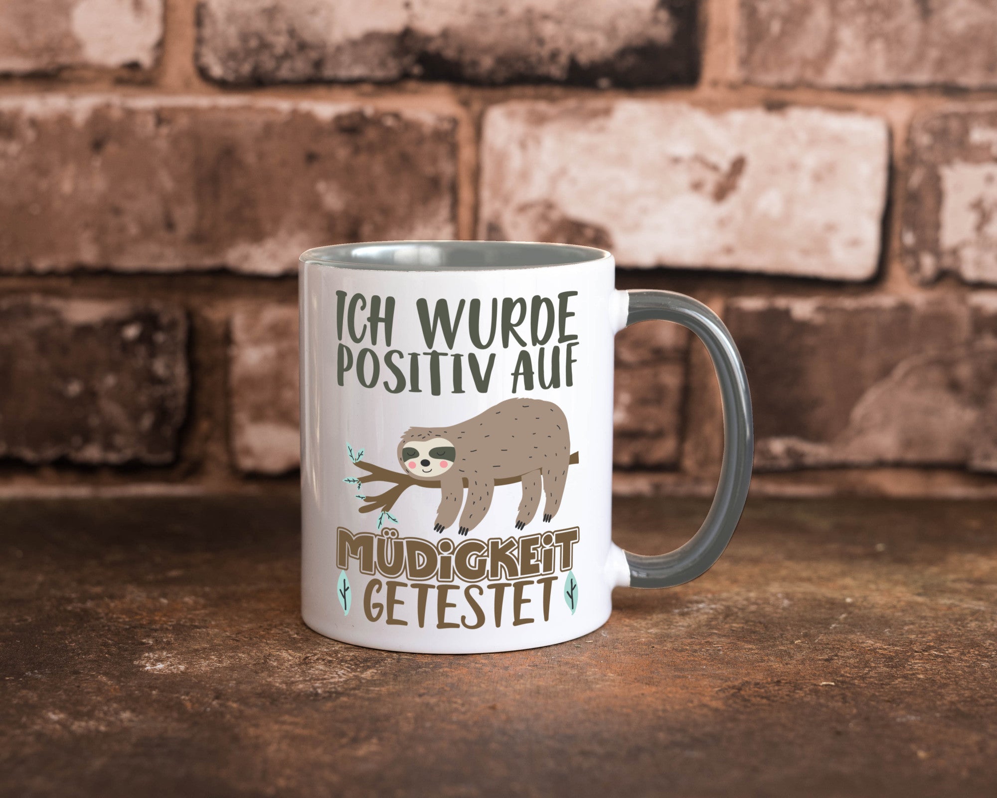 Positiv auf Müde getestet lustiger Spruch Geschenk Humor Geschenkidee Tasse