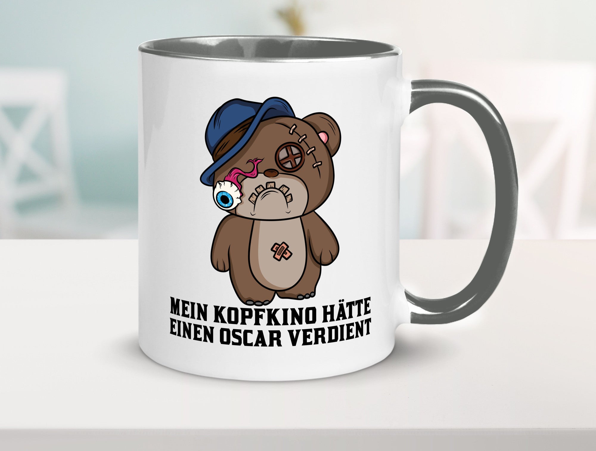 Mein Kopfkino hätte Oscar verdient | kaputter Bär Comic lustiger Spruch