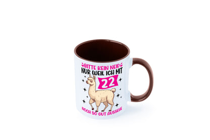 22. Geburtstag | 22 Jahre Lama gut aussehen lustig Geschenkidee Geschenk Tasse