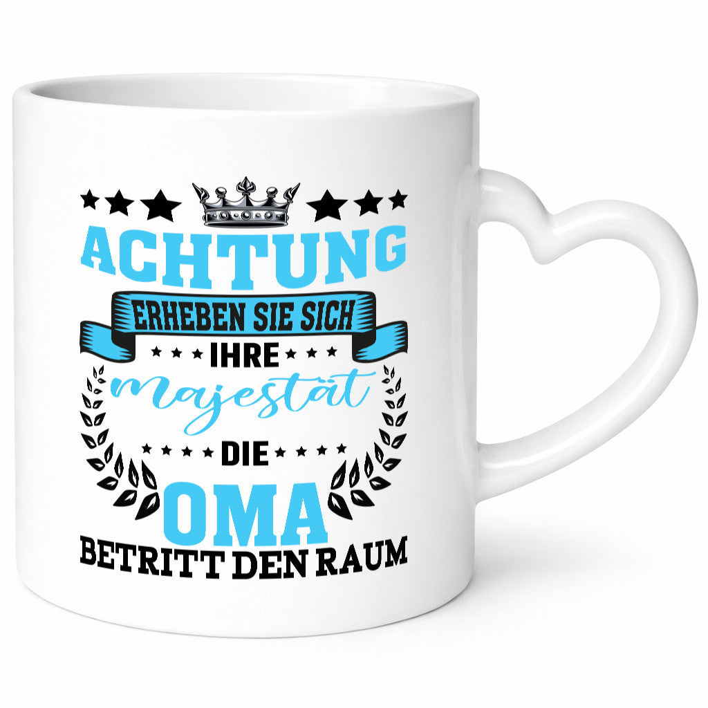 Erheben Sie sich die Oma betritt den Raum Geschenkidee Familie Humor Tasse