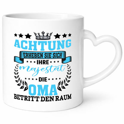 Erheben Sie sich die Oma betritt den Raum Geschenkidee Familie Humor Tasse