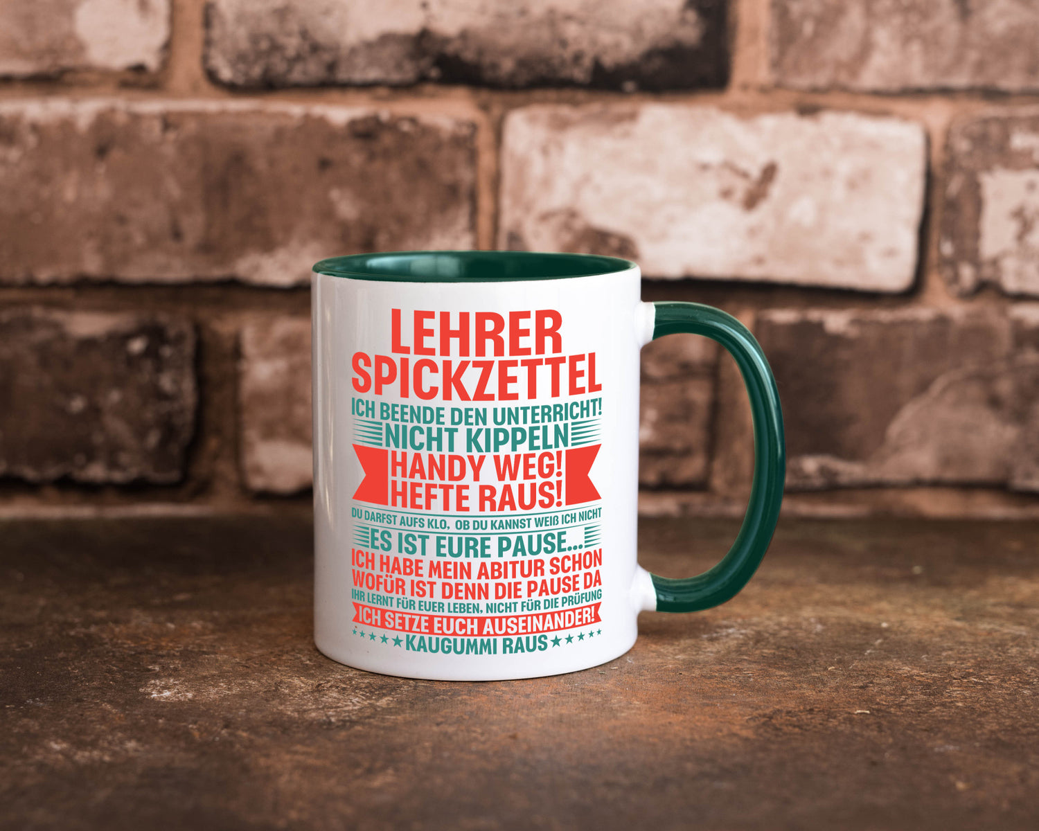 Lehrer Spickzettel | Beruf Tasse lustiger Spruch vl4 lustig Arbeit Kollegen
