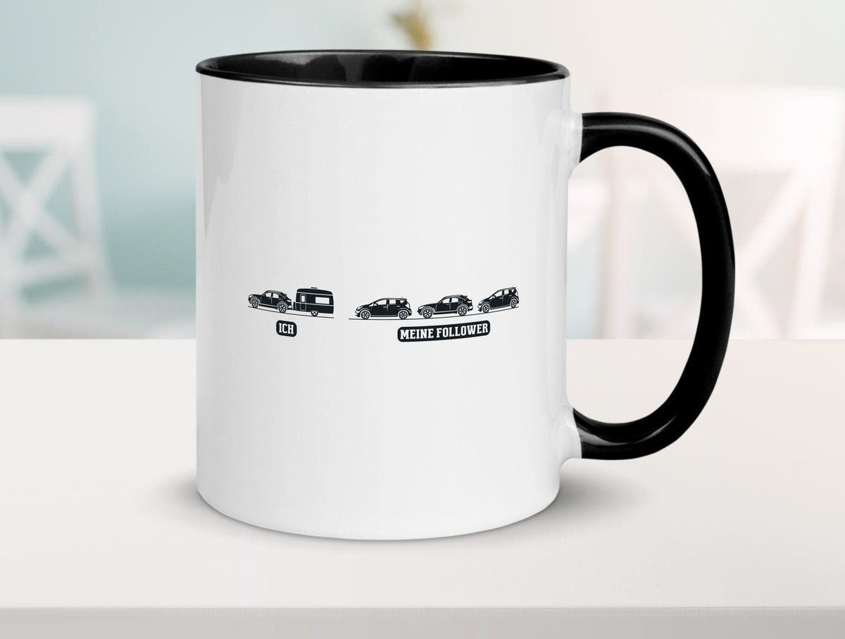 Ich | Meine Follower Camper Autos lustig Humor Geschenkidee Geschenk Tasse
