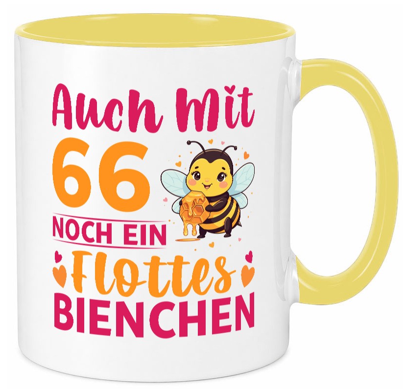 66. Geburtstag | Flottes Bienchen 66 Jahre Humor Geschenkidee Tasse