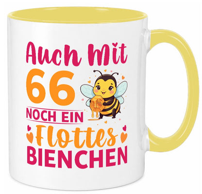 66. Geburtstag | Flottes Bienchen 66 Jahre Humor Geschenkidee Tasse