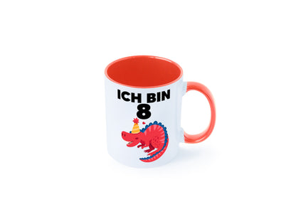8. Geburtstag | Dino Dinosaurier 8 Jahre lustig Geschenkidee Geschenk Tasse