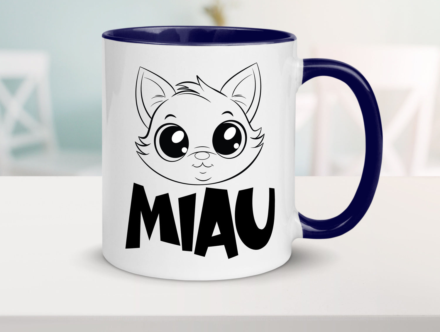 Miau | Katze Geschenkidee Tierliebhaber Humor Tasse