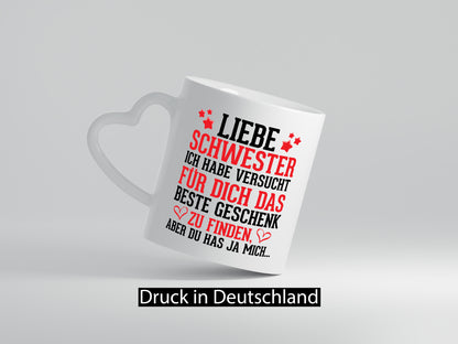 Beste Schwester lustiger Spruch Geschenk Humor Geschenkidee Tasse