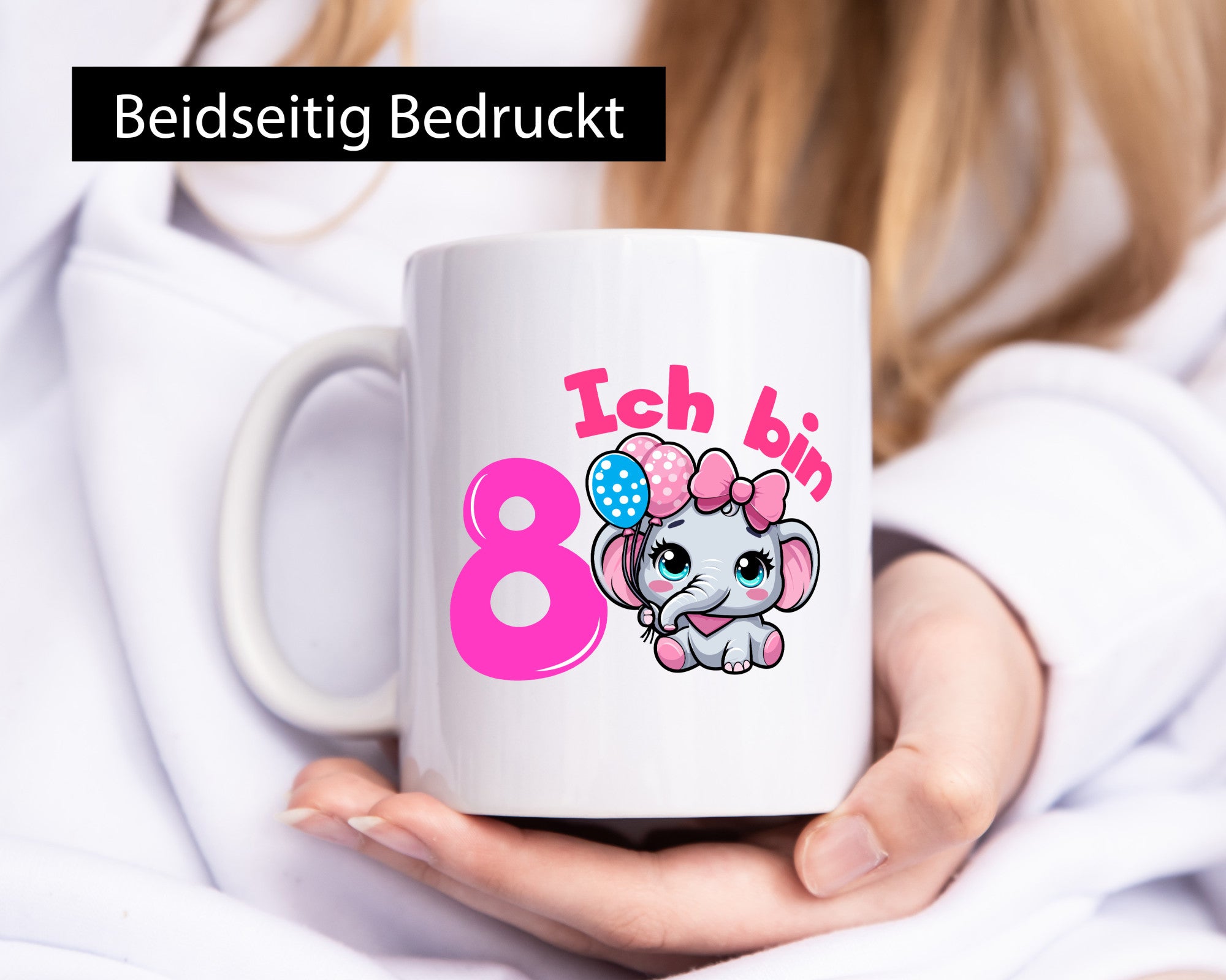 8. Geburtstag | 8 Jahre Elefant Mädchen Humor Geschenkidee Tasse