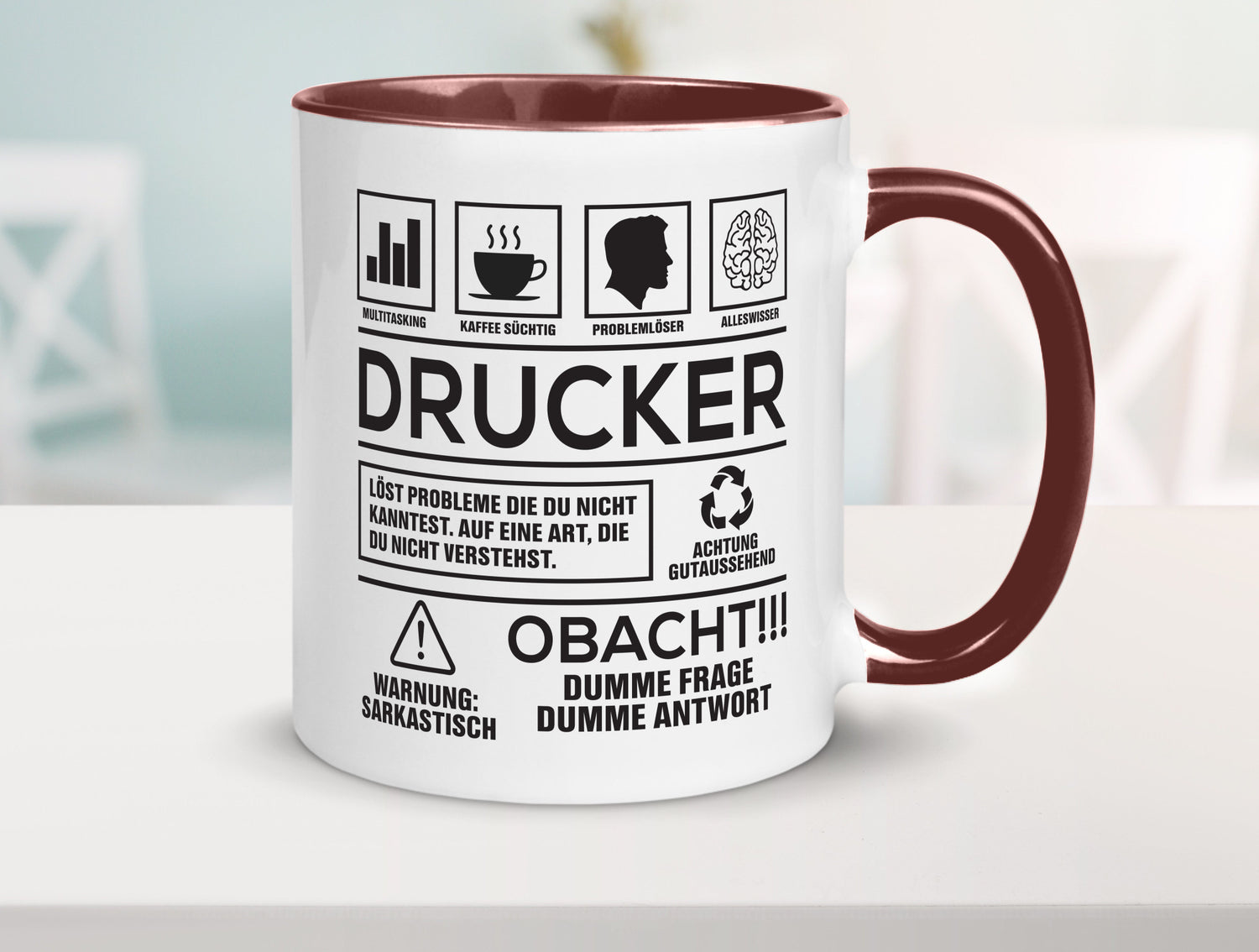 Achtung Probleme Drucker | Druckerei Print Medien Humor Geschenkidee Tasse