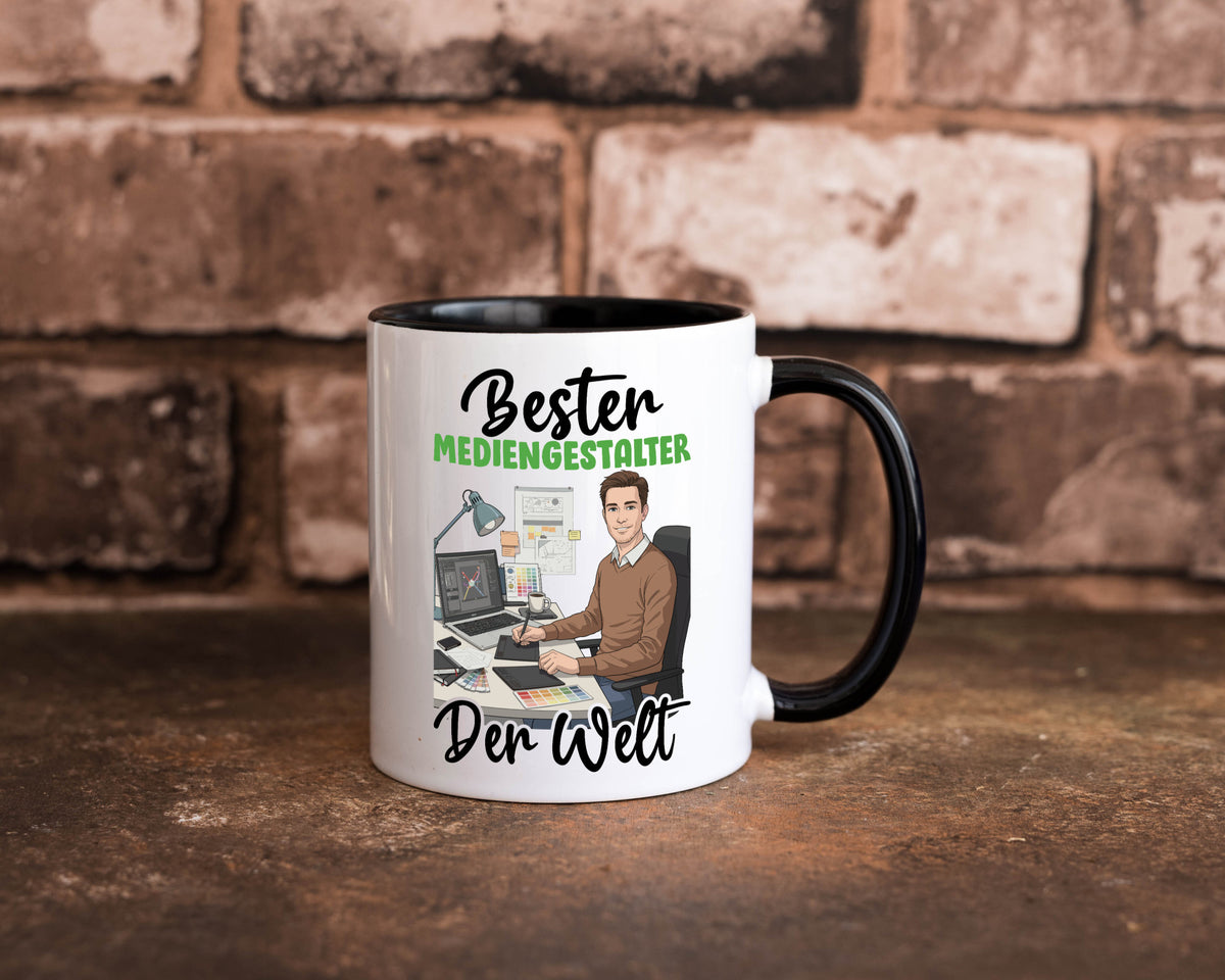 Bester Mediengestalter | Medien v2 Geschenk Humor Geschenkidee lustiger Spruch Tasse