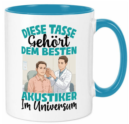 Im Universum: Akustiker | Akustik Hörgeräteakustik Geschenk Humor Geschenkidee Tasse