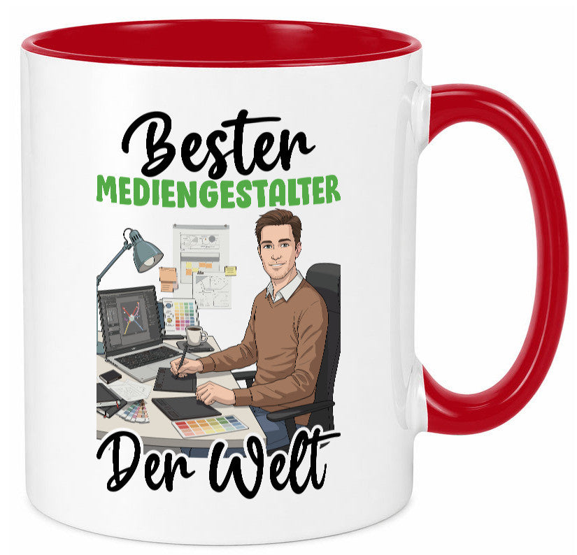 Bester Mediengestalter | Medien v2 Geschenk Humor Geschenkidee lustiger Spruch Tasse