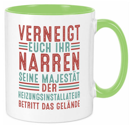 Verneigt euch: Heizungsinstallateur | Heizungsbauer Geschenk Humor Geschenkidee Tasse