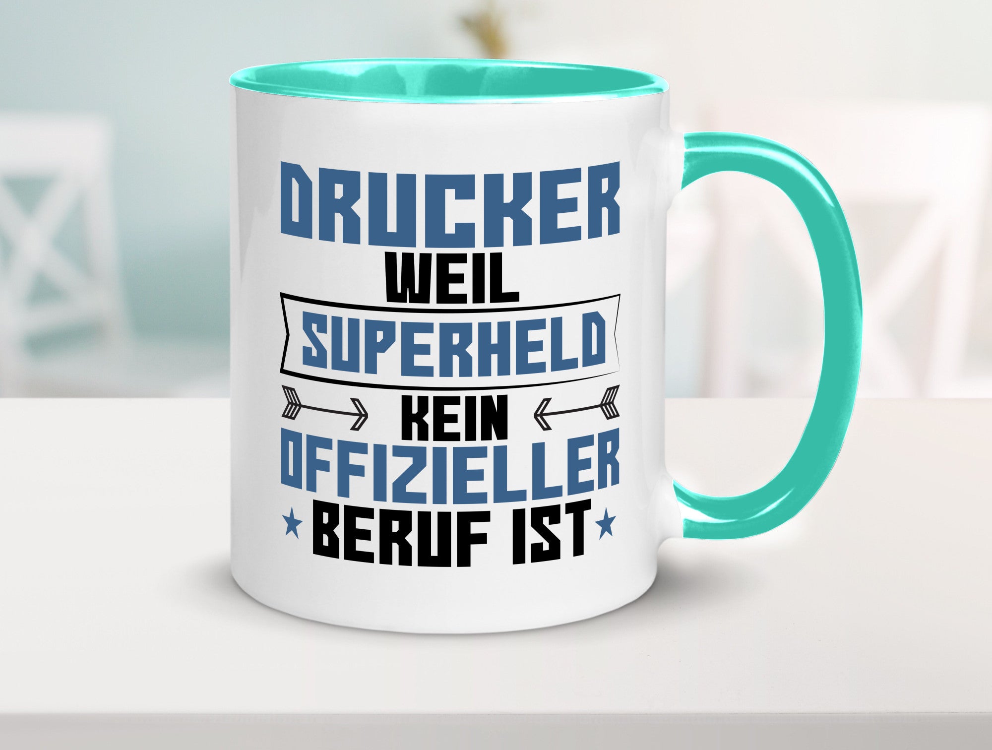 Superheld Drucker | Druckerei Print Medien Humor Geschenkidee Tasse