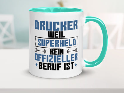 Superheld Drucker | Druckerei Print Medien Humor Geschenkidee Tasse