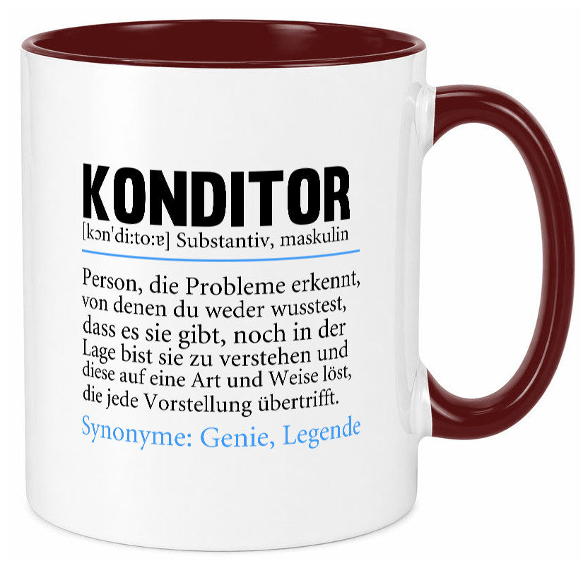 Konditor | Spruch Definition Konditorei lustiger Geschenk Humor Geschenkidee