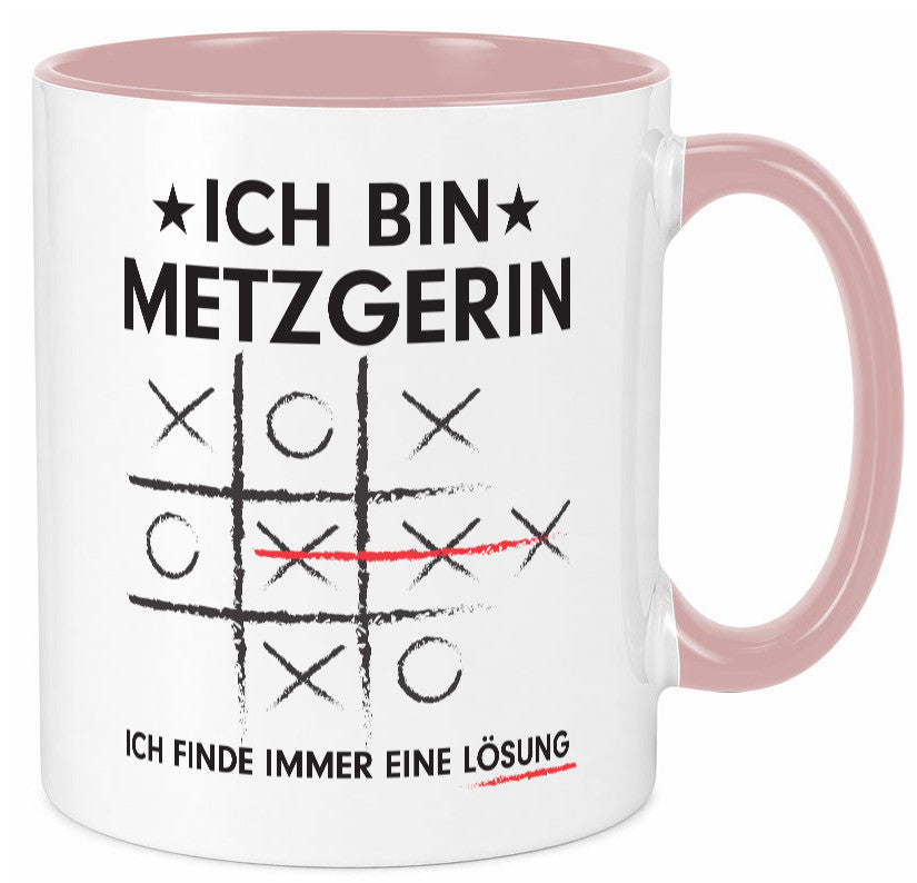 Löse Probleme: Metzgerin | Fleischerin Humor Geschenkidee Tasse